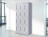 Standard locks 12 Door Locker for Office Gym - Light Grey