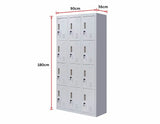 Standard locks 12 Door Locker for Office Gym - Light Grey