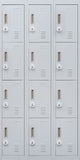 3-Digit Combination Lock 12 Door Locker for Office Gym - Light Grey