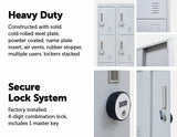 4-Digit Combination Lock 12 Door Locker for Office Gym - Light Grey