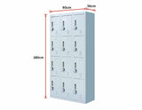 4-Digit Combination Lock 12 Door Locker for Office Gym - Light Grey