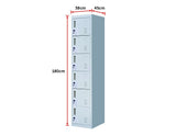 Standard Lock 6-Door Locker for Office Gym Shed School Home Storage Grey