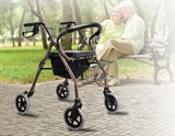 Rollator Walker Walking Frame With Wheels Zimmer Mobility Aids Seat Coffee and Black