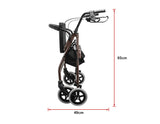 Rollator Walker Walking Frame With Wheels Zimmer Mobility Aids Seat Coffee and Black