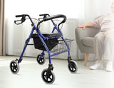 Rollator Walker Walking Frame With Wheels Zimmer Mobility Aids Seat Blue