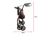 Rollator Walker Walking Frame With Wheels Zimmer Mobility Aids Seat Red