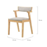 Elmo Dining Chair with Arm Rest in Natural