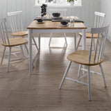 7pcs Scandinavian Dining Sets 1.5m Table 6 Chairs in Danish Natural Oak