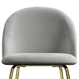 Adie Grey Velvet Dining Chair with Gold Legs Set of 2