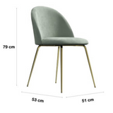 Adie Mint Velvet Dining Chair with Gold Legs Set of 2