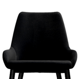 Set of 2 Barstool Allen Classy Black Velvet Dining Chair