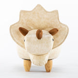 Ben Beige Triceratops Ottoman with Storage