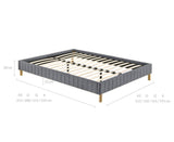 Aries Contemporary Platform Bed Base Fabric Frame with Timber Slat King Single in Light Grey