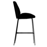 Avery Classic Black Velvet Barstool Set of 2