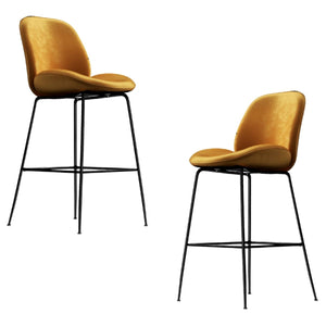 Avery Classic Gold Velvet Barstool Set of 2