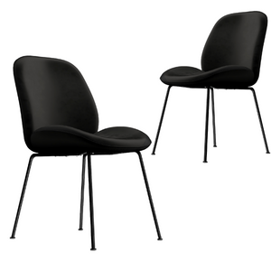 Avery Classic Black Velvet Dining Chair Set of 2