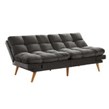 Alexa 3 Seater Velvet Sofa Bed Futon Charcoal