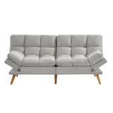 Alexa 3 Seater Velvet Sofa Bed Futon Light Grey