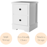 Margaux White Coastal Style Bedside Table