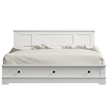 Margaux White Coastal Lifestyle Bedframe with Storage Drawers Double