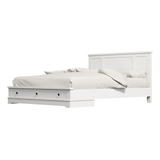 Margaux White Coastal Lifestyle Bedframe with Storage Drawers Double