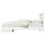 Margaux White Coastal Lifestyle Bedframe with Storage Drawers Double