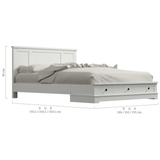 Margaux White Coastal Lifestyle Bedframe with Storage Drawers Double