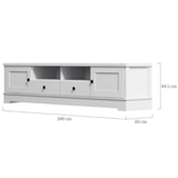 Margaux White Coastal Style 180cm Entertainment Unit