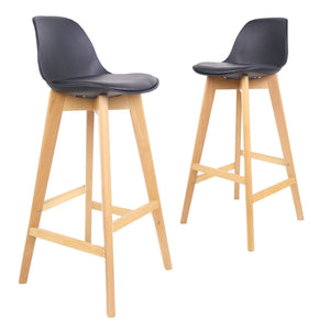 Cherry Black Iconic Contemporary Design Barstool Set of 2