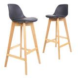 Cherry Black Iconic Contemporary Design Barstool Set of 2