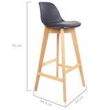 Cherry Black Iconic Contemporary Design Barstool Set of 2