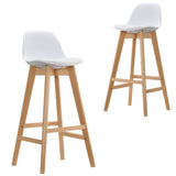 Cherry White Iconic Contemporary Design Barstool Set of 2