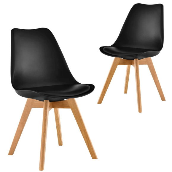 Cherry Black Iconic Mid-Century Design Dining Chair Set of 2