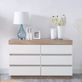 Ashley Coastal White Wooden Chest of 6 Drawers