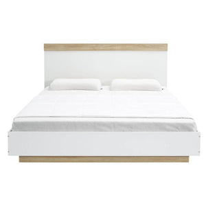 Aiden Industrial Contemporary White Oak Bed Frame