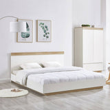 Aiden Industrial Contemporary White Oak Bed Frame