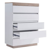 Ashley Coastal White Wooden Chest of 5 Drawers Tallboy