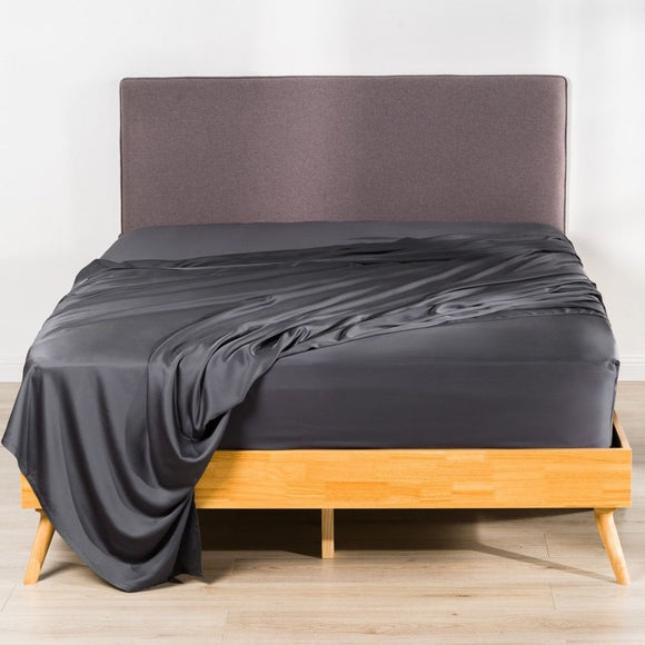 Better Dream 100% Organic Bamboo Fitted Sheet Set Charcoal Size Double