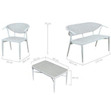 Sakura White 4 Seater Aluminium Outdoor Lounge Setting