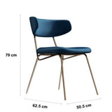 Kylie Modern Sapphire Blue Dining Chair with Gold Legs Set of 2