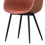 Loney Terracotta Upholstered PU Fabric Dining Chair Set of 2