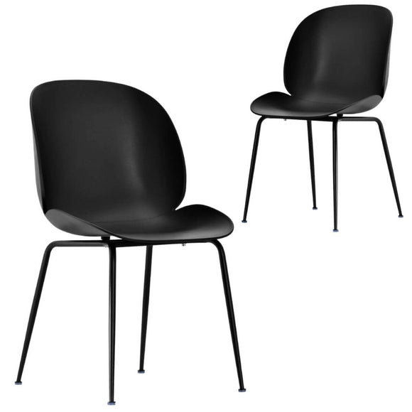 Meryll Black Curvy Beetle Dining Chair Set of 2