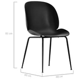 Meryll Black Curvy Beetle Dining Chair Set of 2