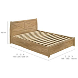 Mica Natural Wooden Bed Frame with Storage Drawers King