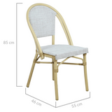 Morris White+Natural French Flair Outdoor Dining Chair Set