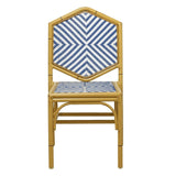 Miley French Flair Blue Outdoor Dining Chair Set of 2