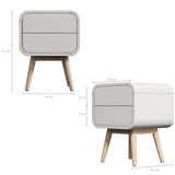 Merlin White Modern Retro Night Stand with Push to Open Drawers