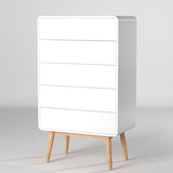 Merlin White Modern Retro Tallboy