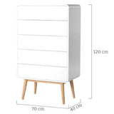 Merlin White Modern Retro Tallboy