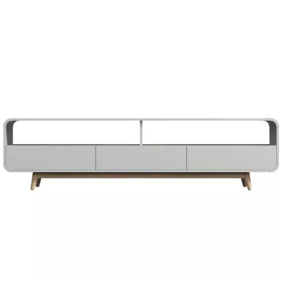 Merlin White  Modern Retro TV Unit 180CM